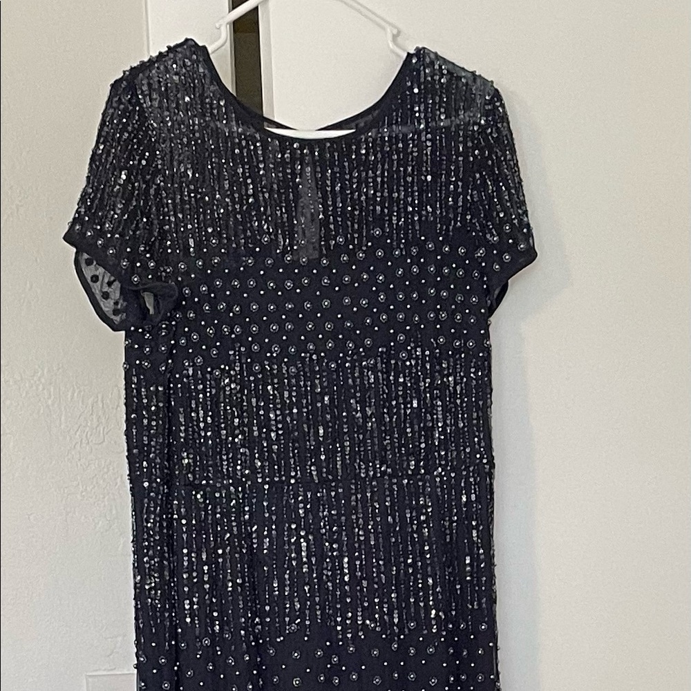 Adrianna Papell Embellished Mesh Gown
